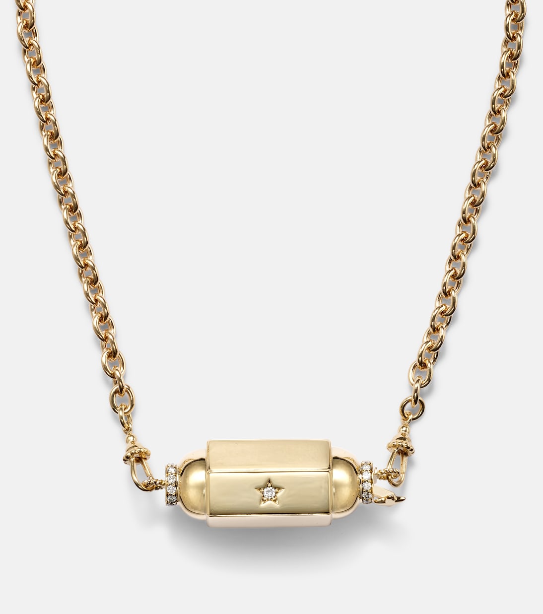 Marie Lichtenberg - Jumbo 18kt gold pendant necklace with diamonds