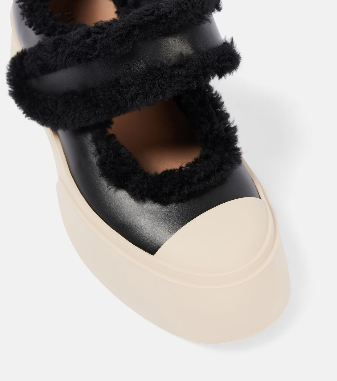Marni - Pablo shearling-lined leather sneakers