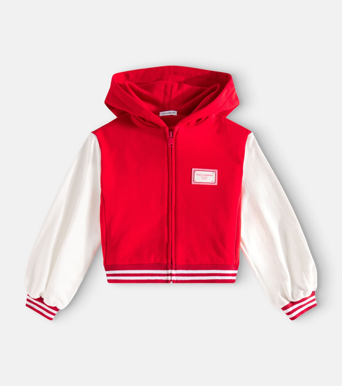 Dolce&Gabbana Kids - Embroidered cotton jersey hoodie