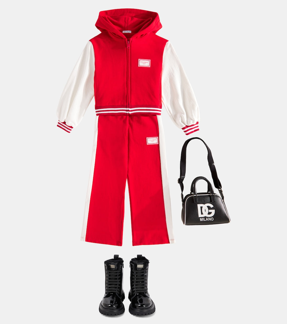 Dolce&Gabbana Kids - Embroidered cotton jersey hoodie