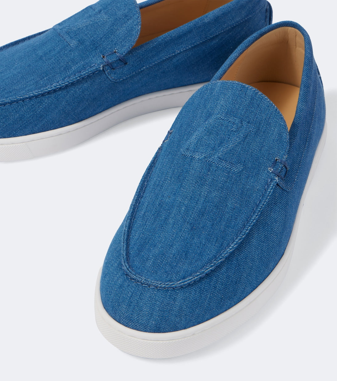 Christian Louboutin - Varsiboat denim slip-on shoes