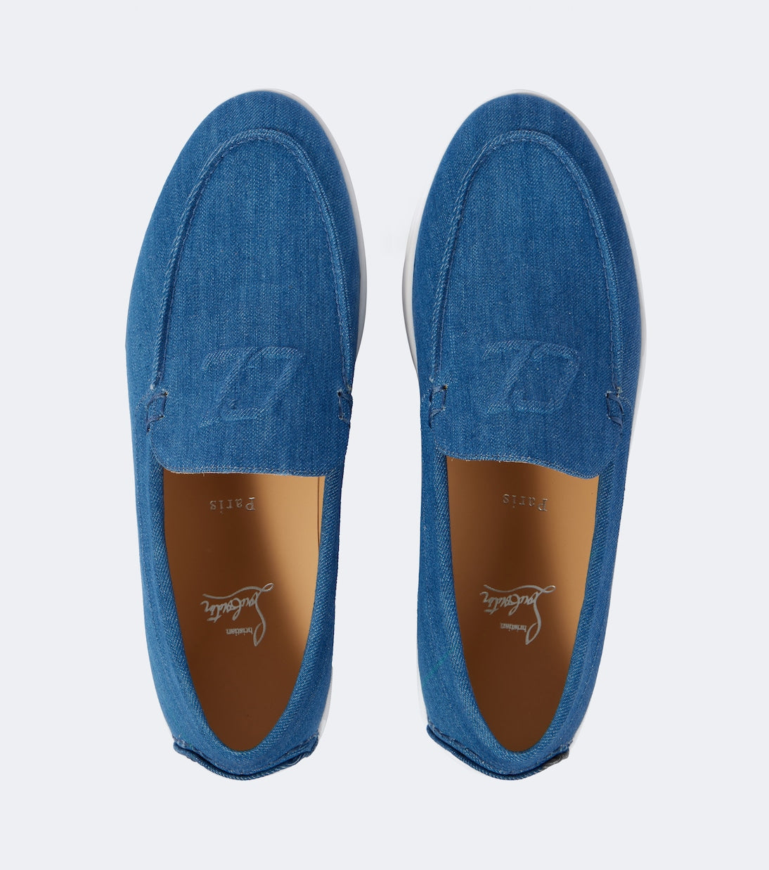 Christian Louboutin - Varsiboat denim slip-on shoes