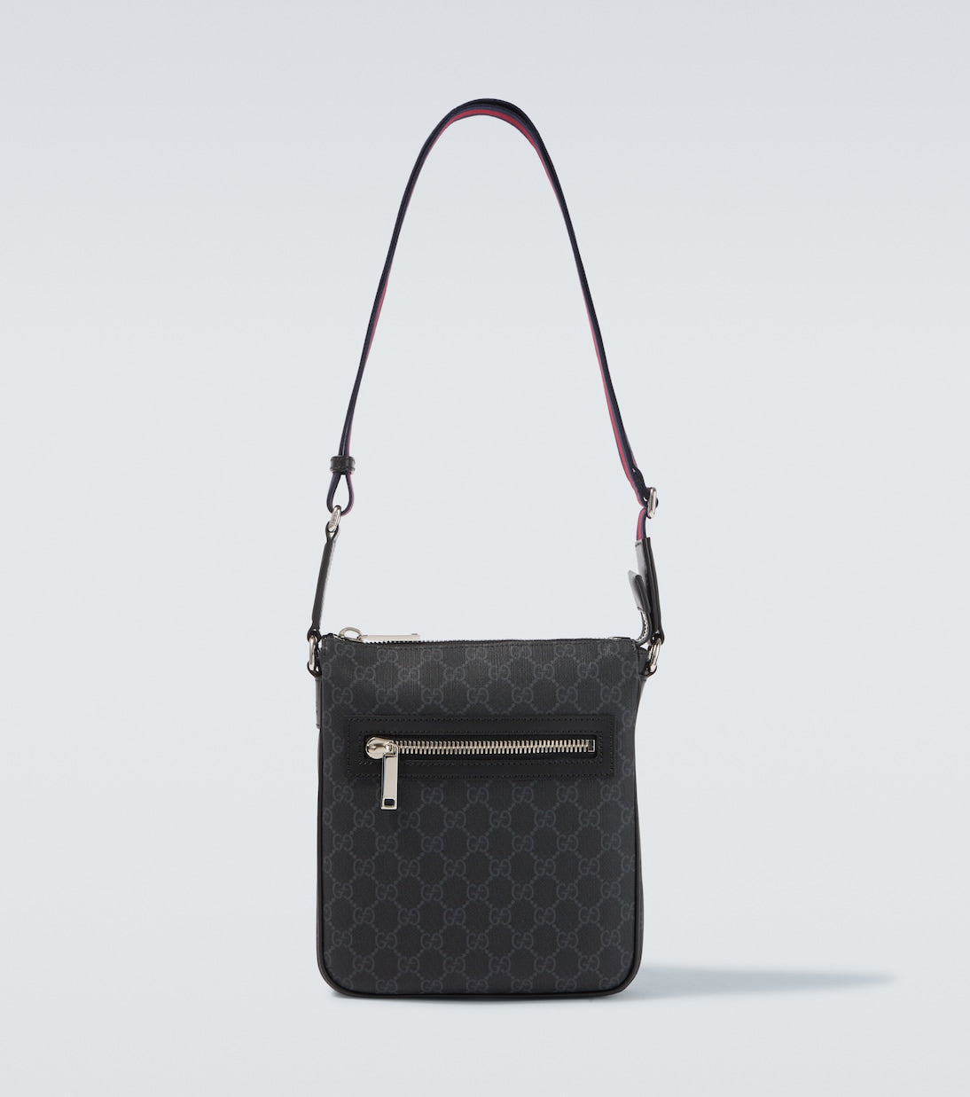 Gucci - GG canvas leather-trimmed crossbody bag