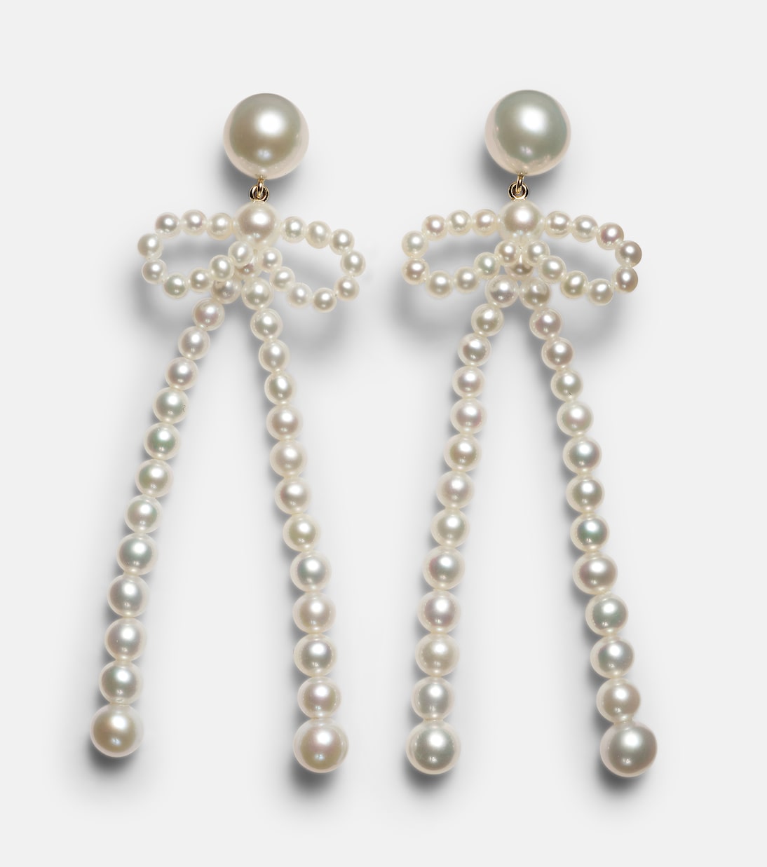 Sophie Bille Brahe - Rosette de Perles 14kt gold drop earrings with freshwater pearls