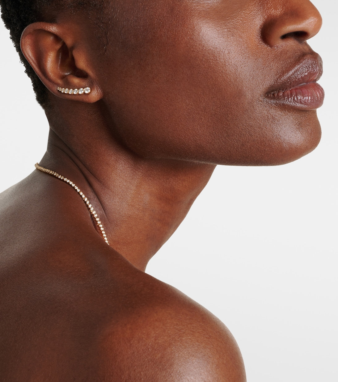 Sophie Bille Brahe - Croissant De Lune 18kt gold single earring with diamonds