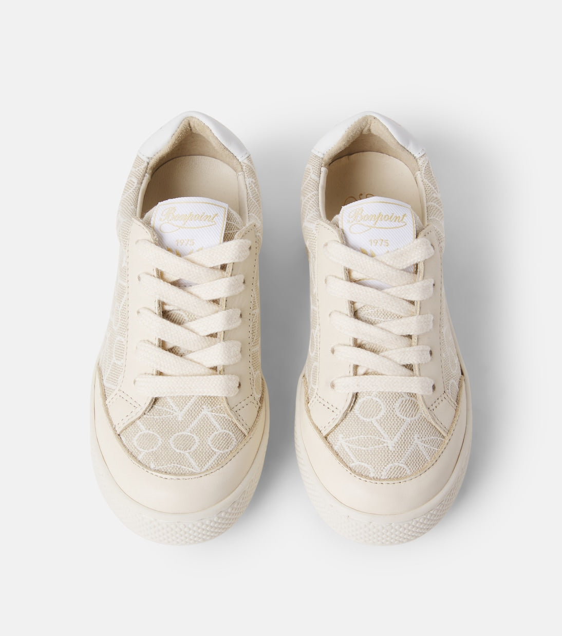 Bonpoint - Cameron leather-trimmed canvas sneakers