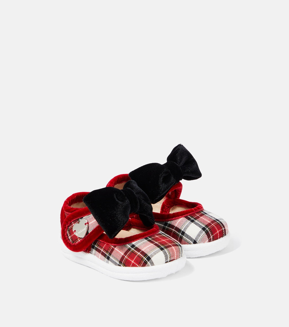 Monnalisa - Baby bow-detail tartan booties