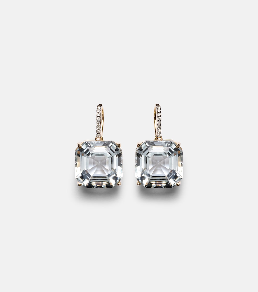 Mateo - 14kt gold earrings with quartz and diamonds
