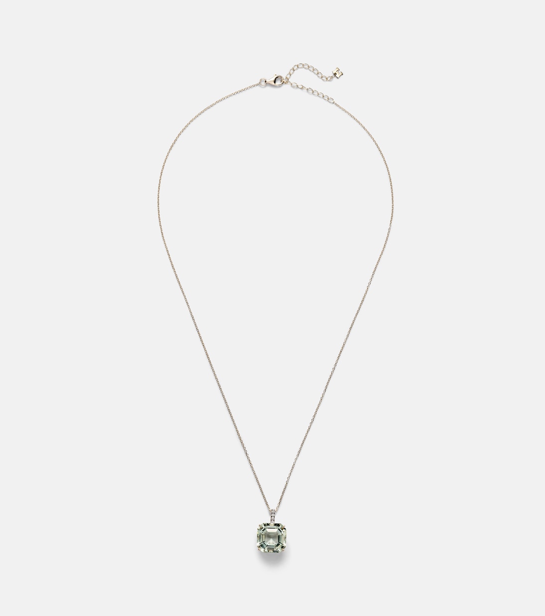 Mateo - 14kt gold necklace with green amethyst and diamonds