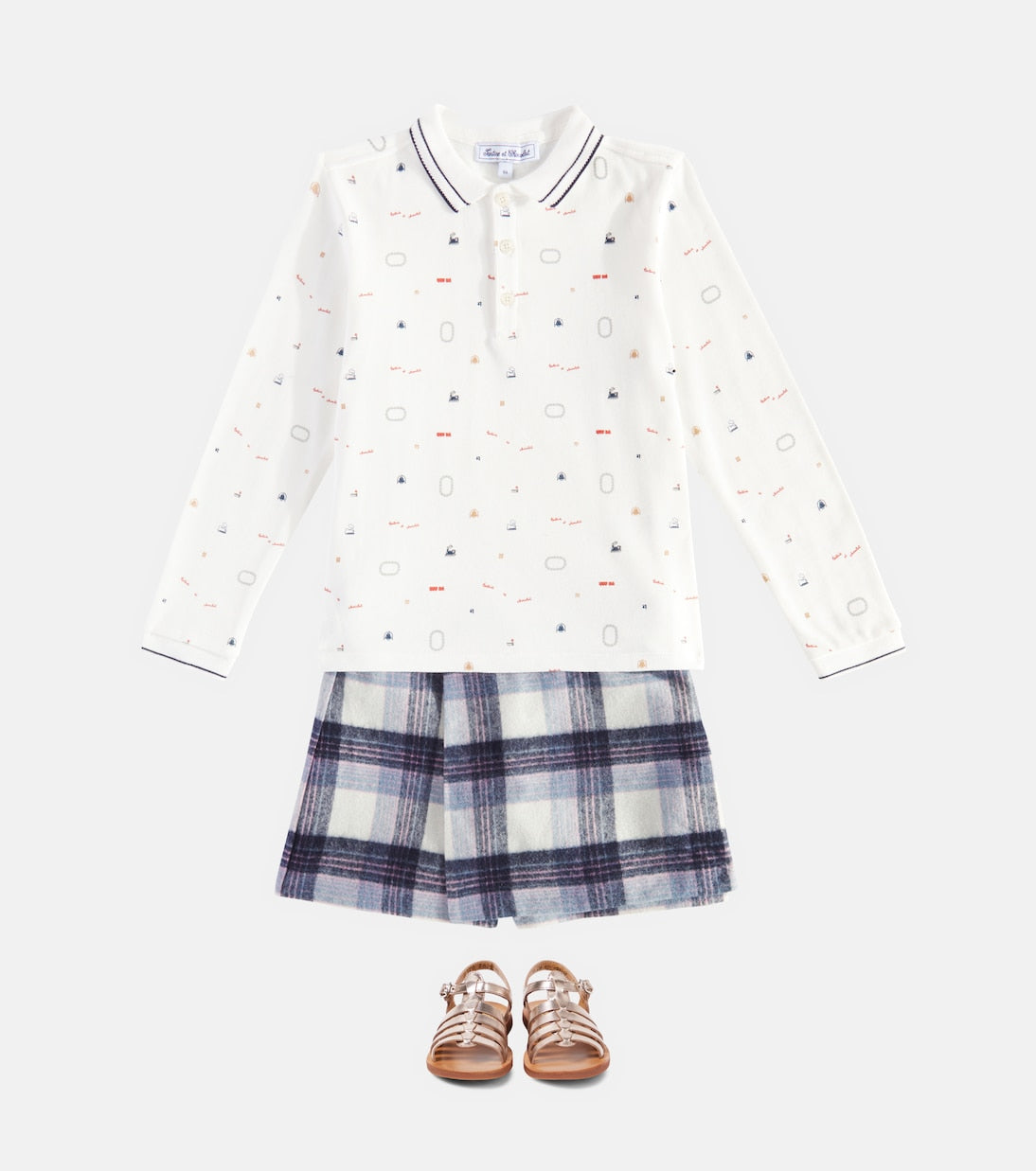 Tartine et Chocolat - Checked wool-blend skort