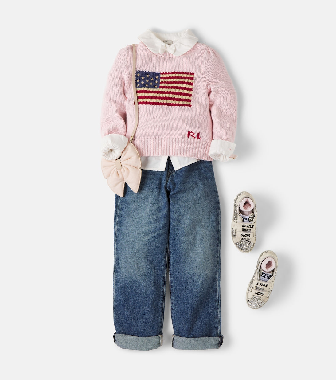 Golden Goose Kids - Old School glitter leather sneakers
