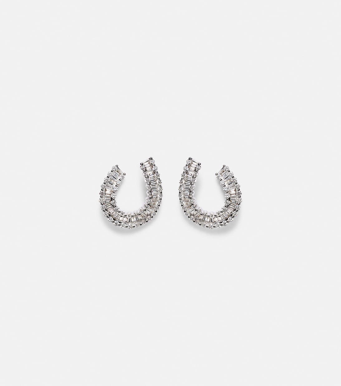 Bucherer Fine Jewellery - Baguette Love 18kt white gold earrings with diamonds