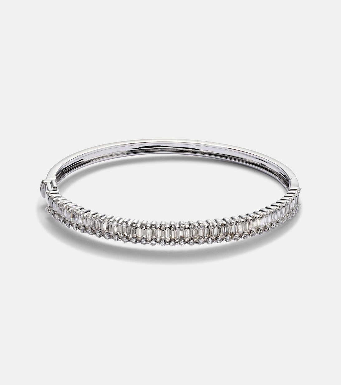 Bucherer Fine Jewellery - Baguette Love 18kt white gold bangle with diamonds