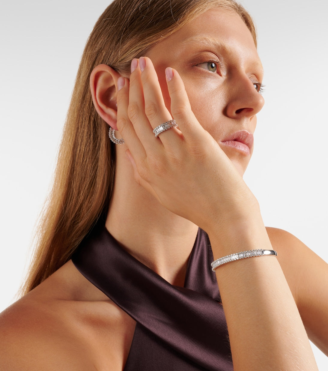 Bucherer Fine Jewellery - Baguette Love 18kt white gold bangle with diamonds