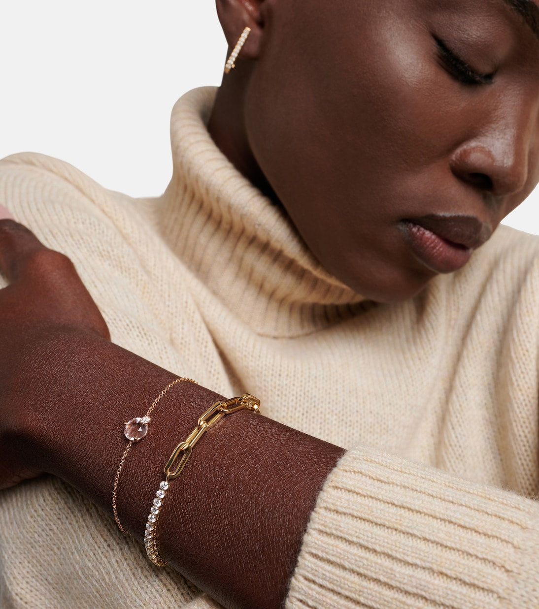 Bucherer Fine Jewellery - Link 18kt gold chain bracelet with diamonds