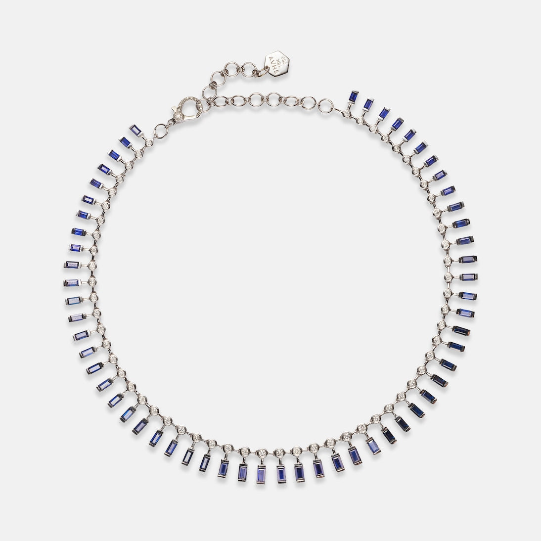 Shay Jewelry - 18kt white gold choker with sapphires and diamonds