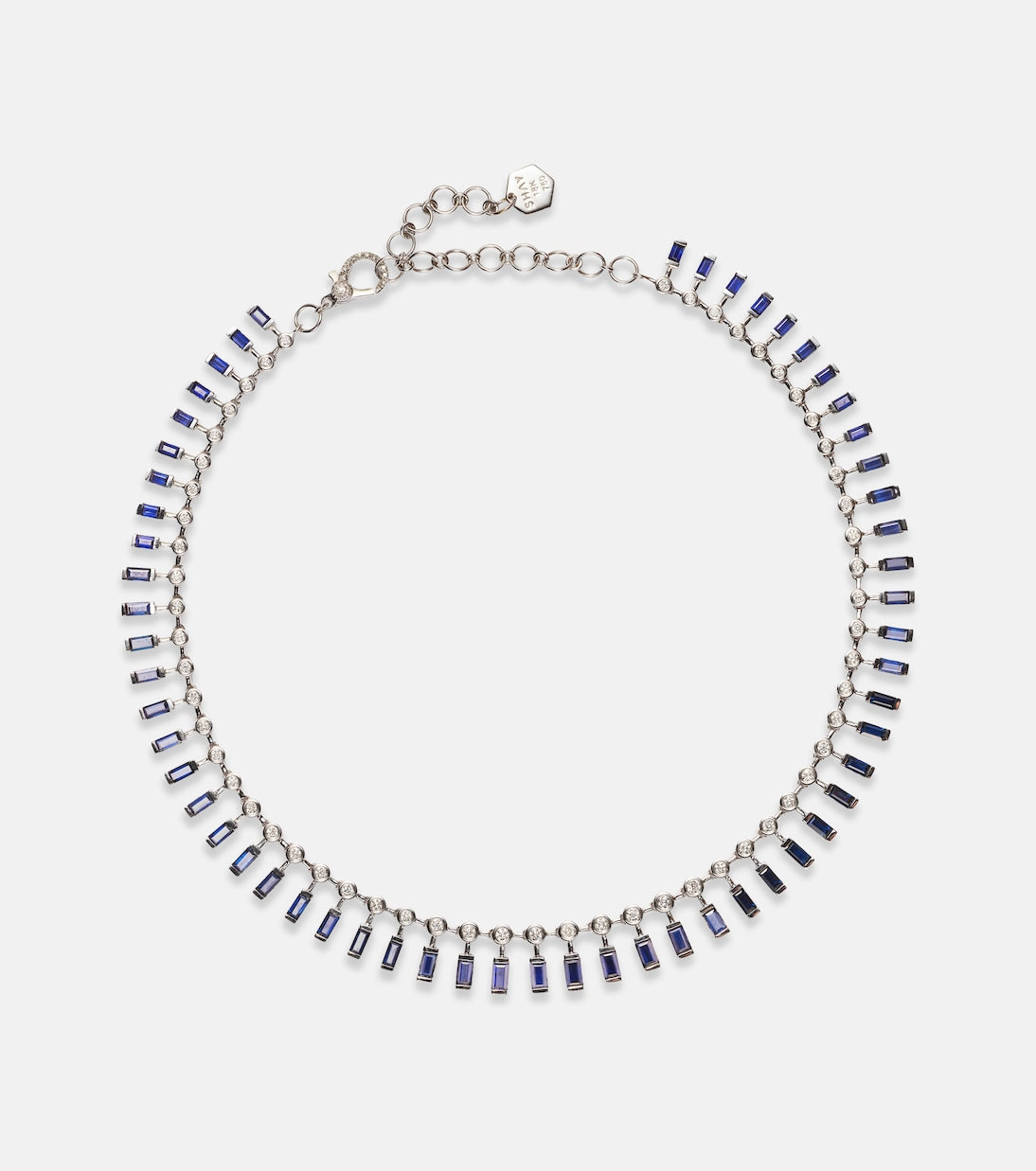 Shay Jewelry - 18kt white gold choker with sapphires and diamonds