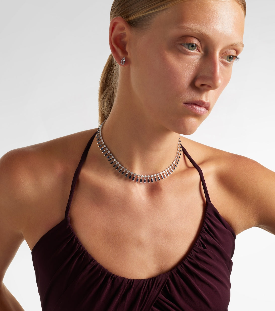 Shay Jewelry - 18kt white gold choker with sapphires and diamonds