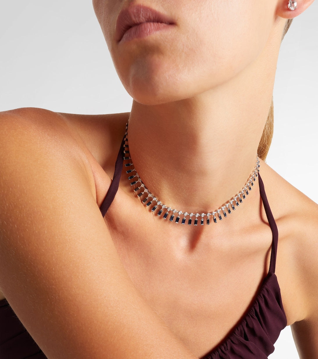 Shay Jewelry - 18kt white gold choker with sapphires and diamonds