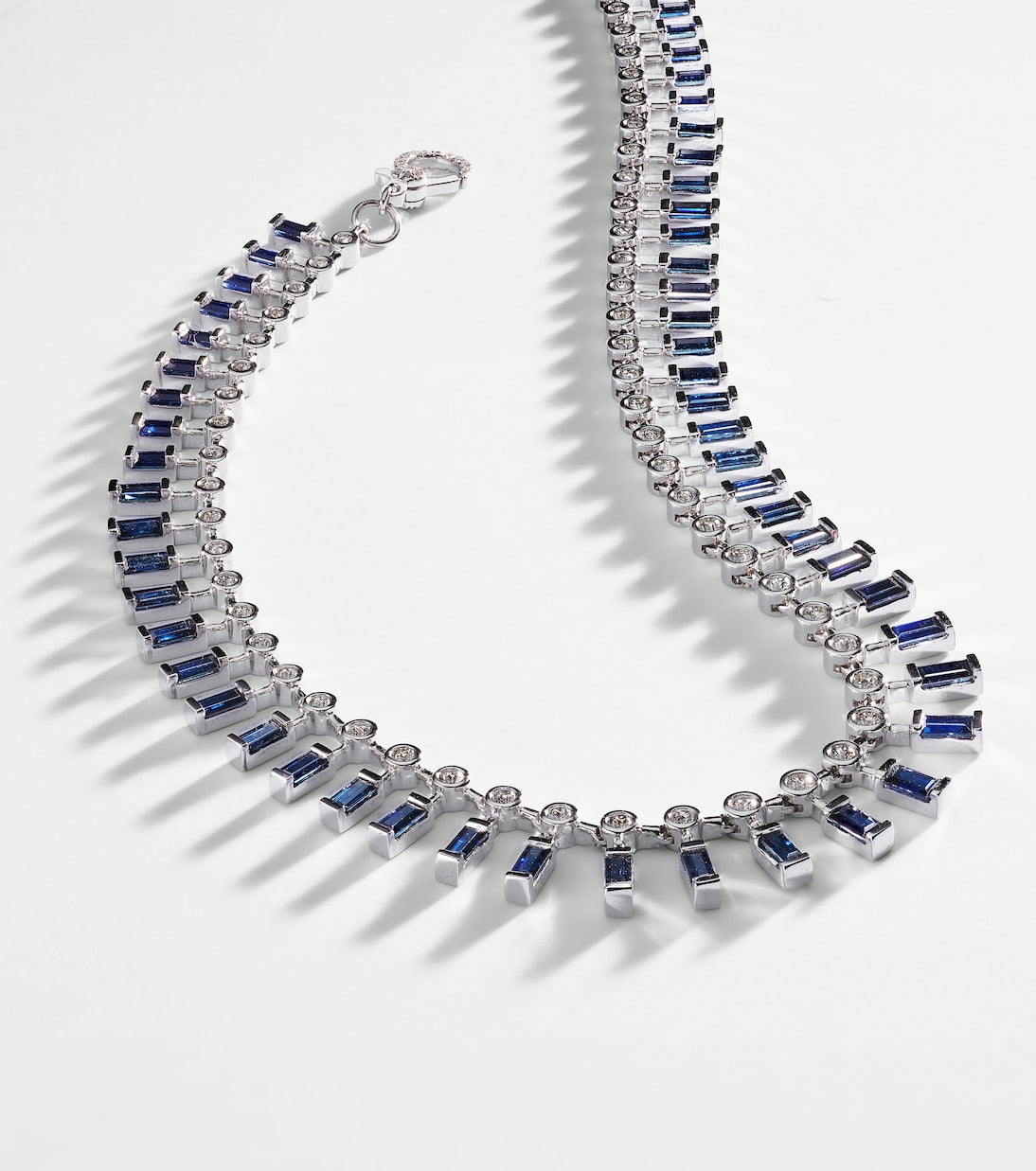 Shay Jewelry - 18kt white gold choker with sapphires and diamonds