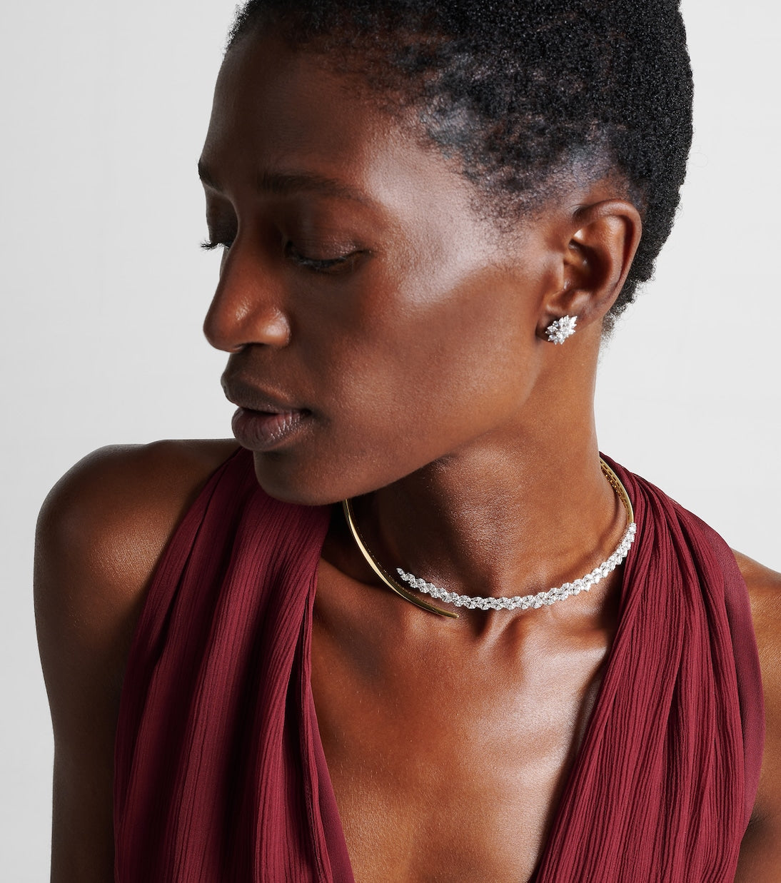 Yeprem - Golden Strada 18kt white and yellow gold choker with diamonds