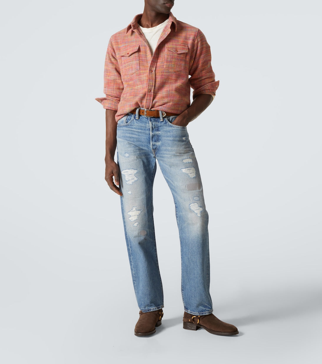 God's True Cashmere - Flower space-dyed cashmere shirt