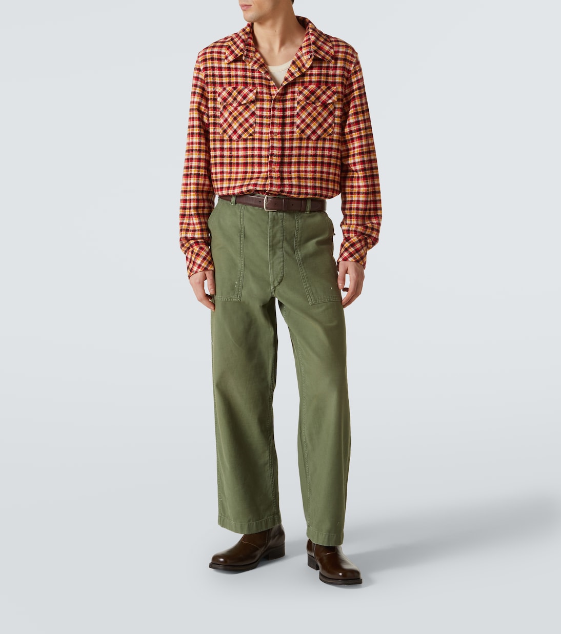 God's True Cashmere - Time plaid cashmere shirt