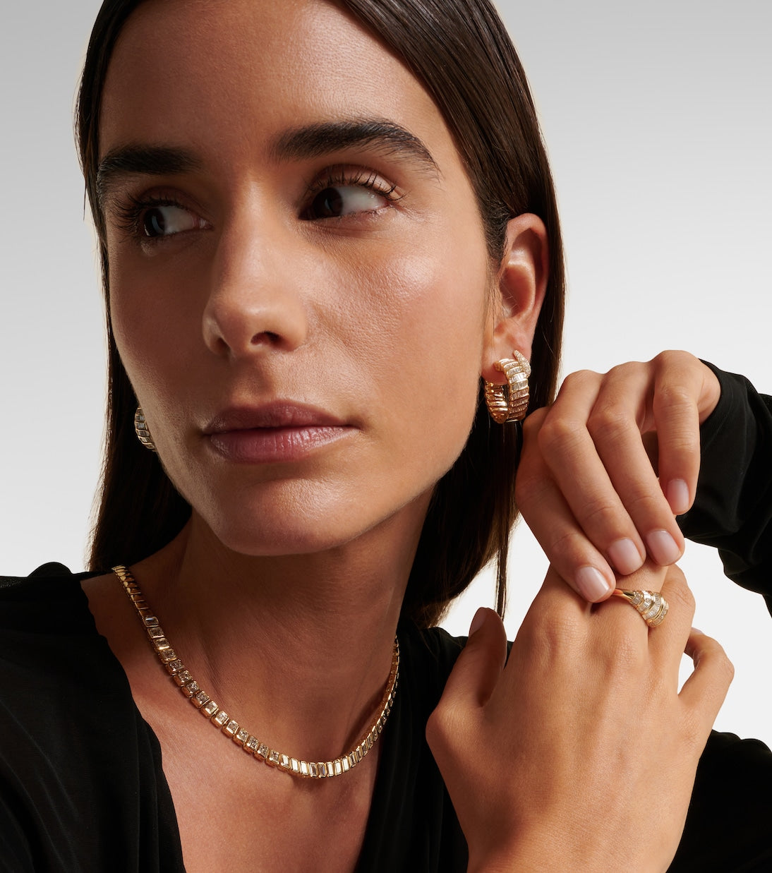 Anita Ko - Zoe 18kt gold hoop earrings with diamonds