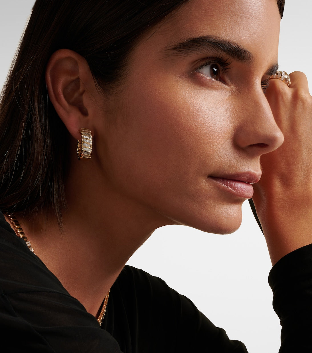 Anita Ko - Zoe 18kt gold hoop earrings with diamonds