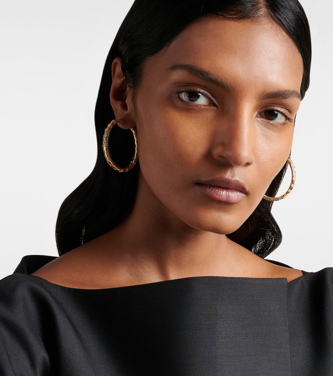 Marina B - Ondine 18kt yellow gold hoop earrings with diamonds