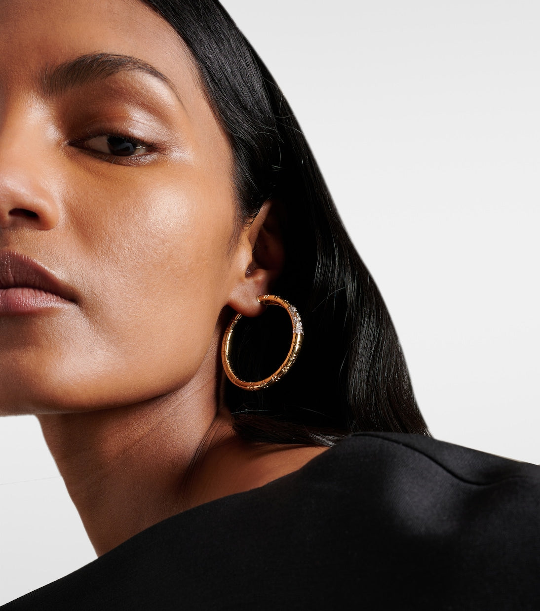 Marina B - Ondine 18kt yellow gold hoop earrings with diamonds