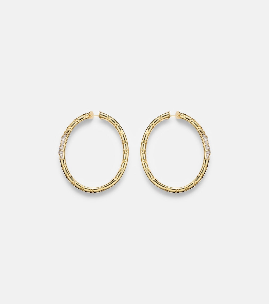 Marina B - Ondine 18kt yellow gold hoop earrings with diamonds