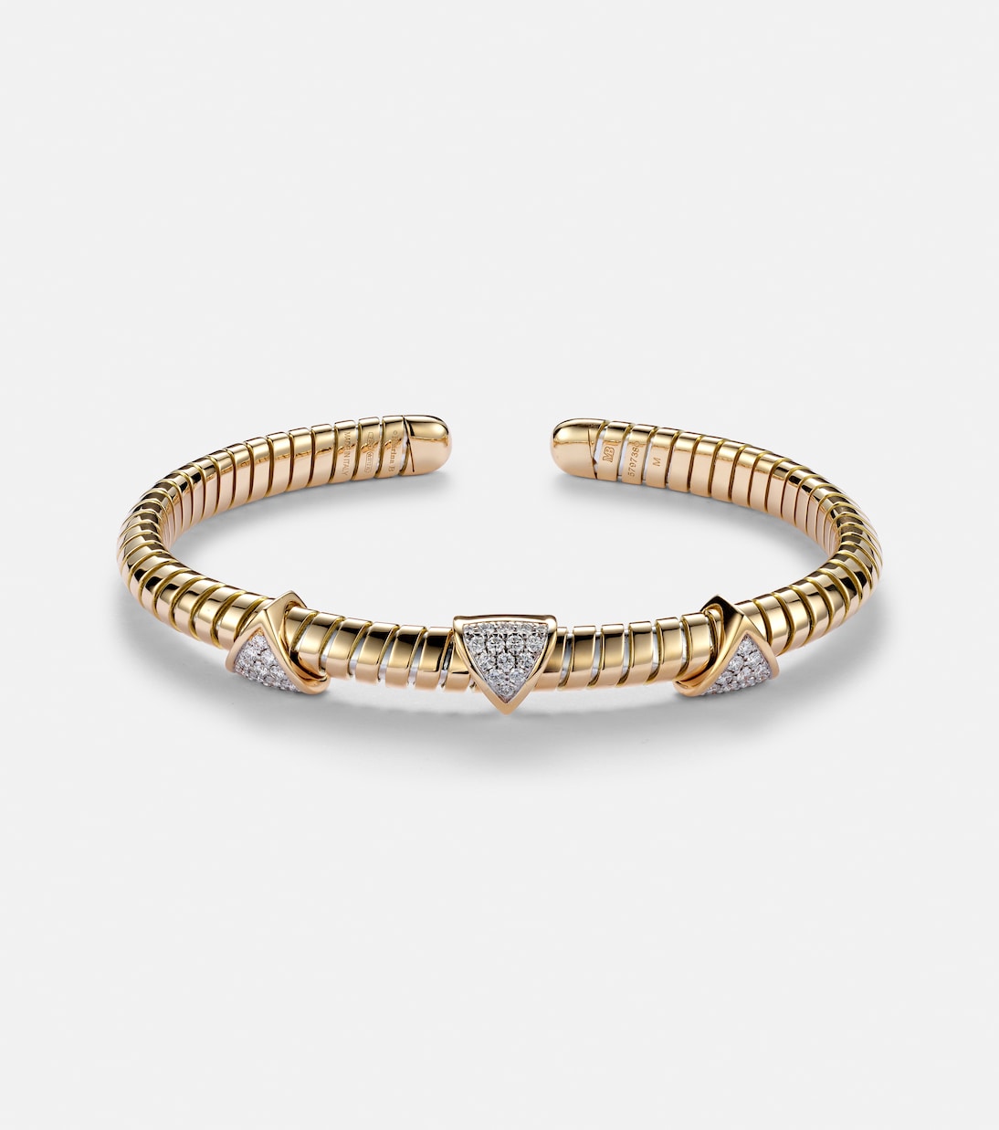 Marina B - Trisolina 3 Station 18kt gold cuff bracelet with diamonds