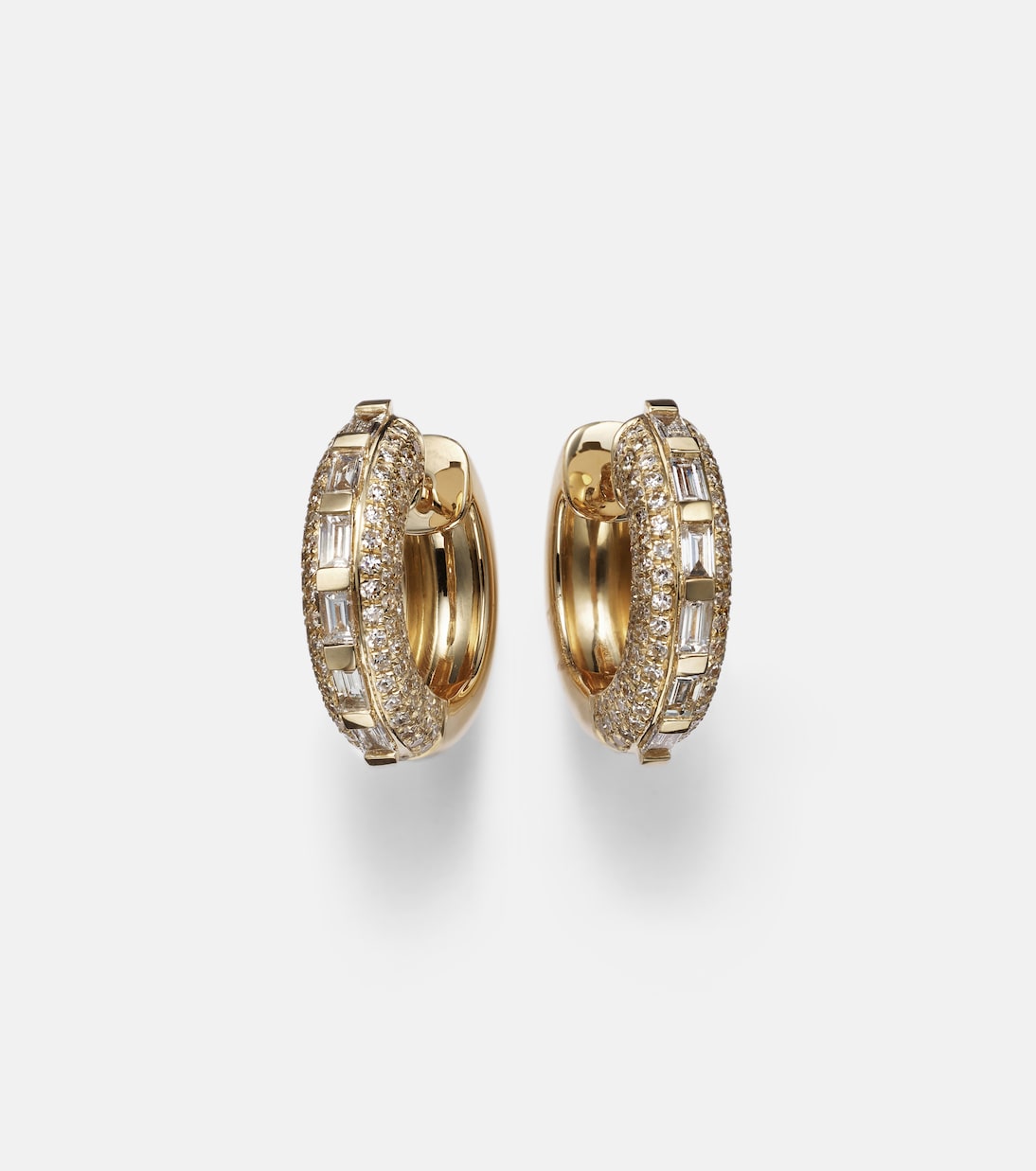 Shay Jewelry - 18kt gold hoop earrings with diamonds