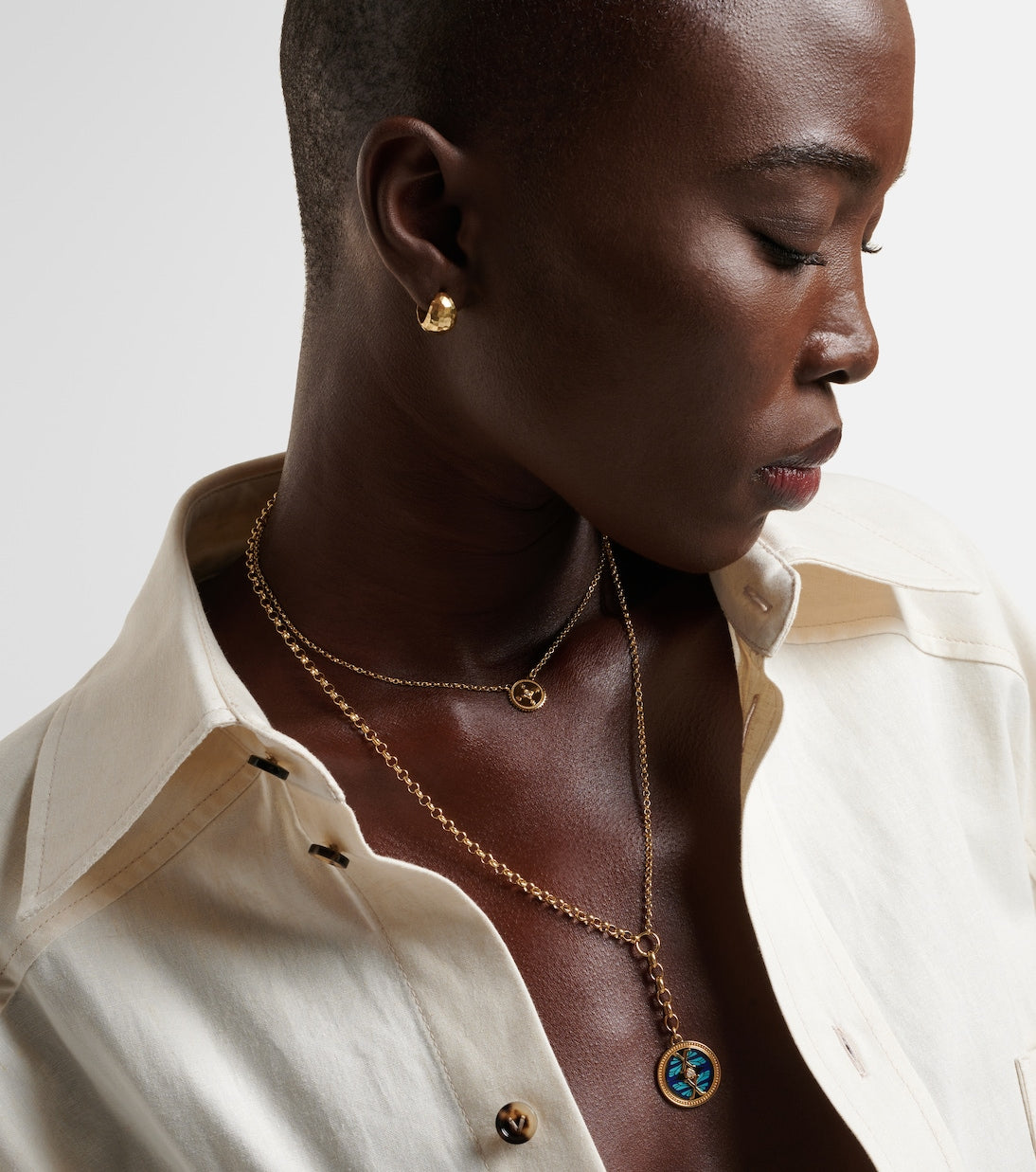 FoundRae - Reverie Medium 18kt gold pendant necklace with diamonds