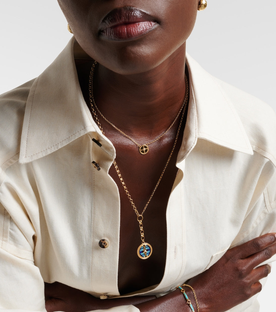 FoundRae - Reverie Medium 18kt gold pendant necklace with diamonds