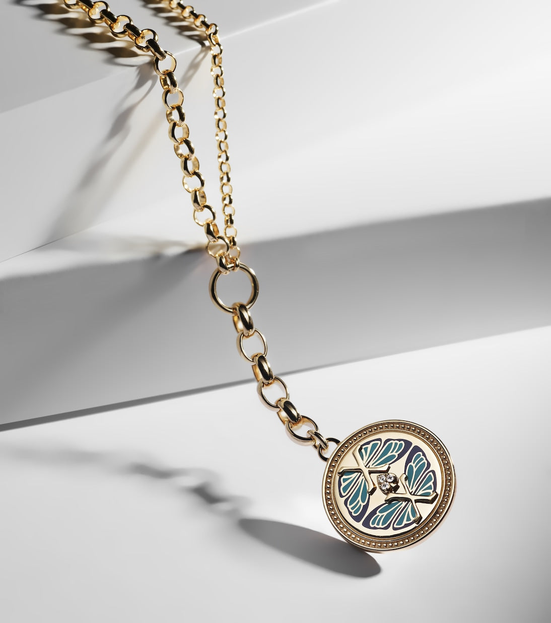 FoundRae - Reverie Medium 18kt gold pendant necklace with diamonds