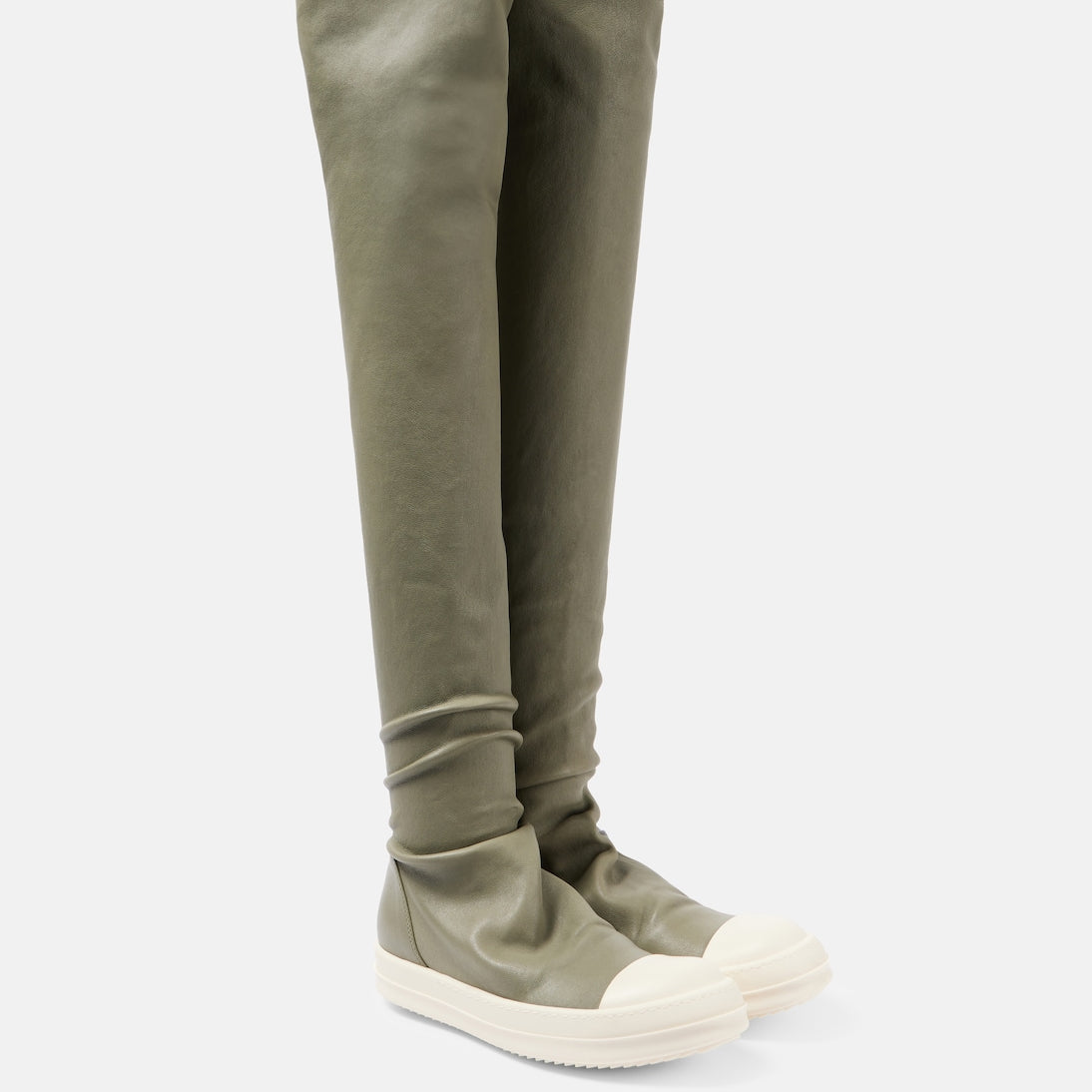 Rick Owens - Stockings over-the-knee leather sneakers