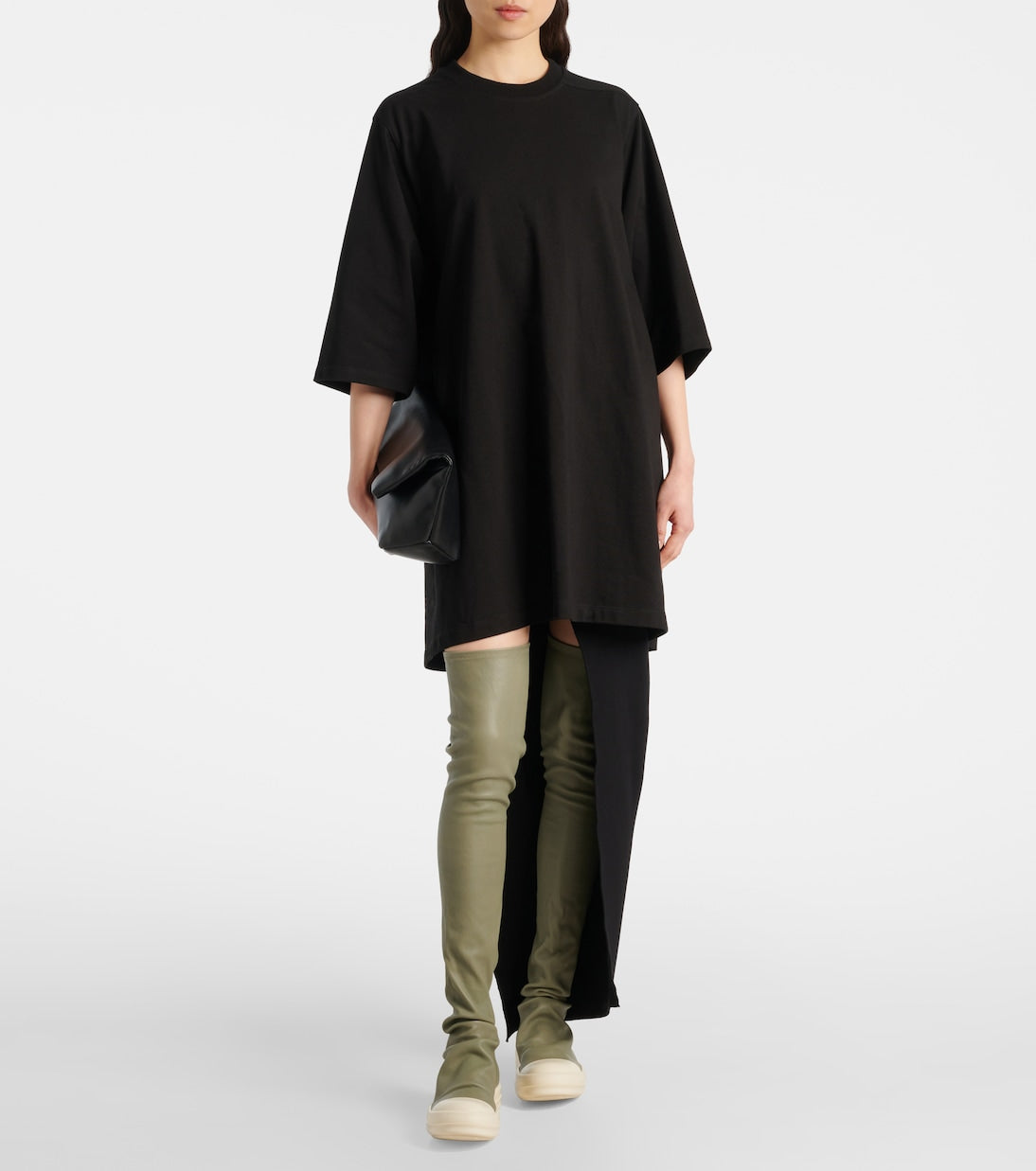 Rick Owens - Stockings over-the-knee leather sneakers