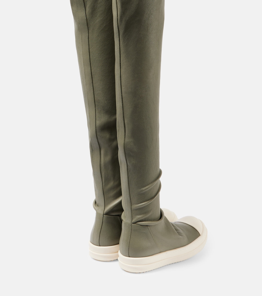 Rick Owens - Stockings over-the-knee leather sneakers