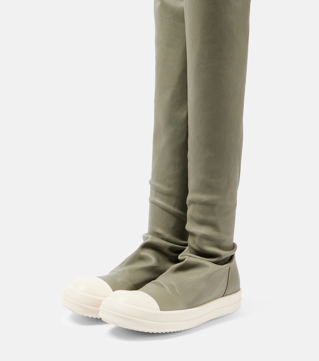Rick Owens - Stockings over-the-knee leather sneakers