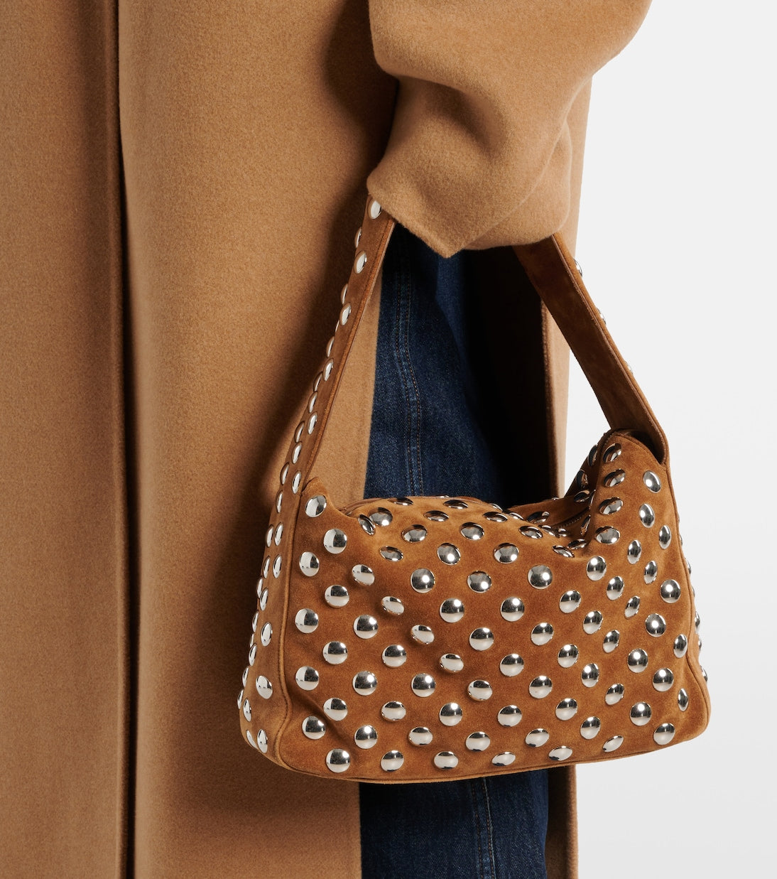 Khaite - Elena studded suede shoulder bag