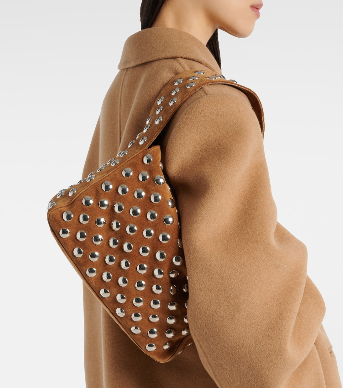 Khaite - Elena studded suede shoulder bag