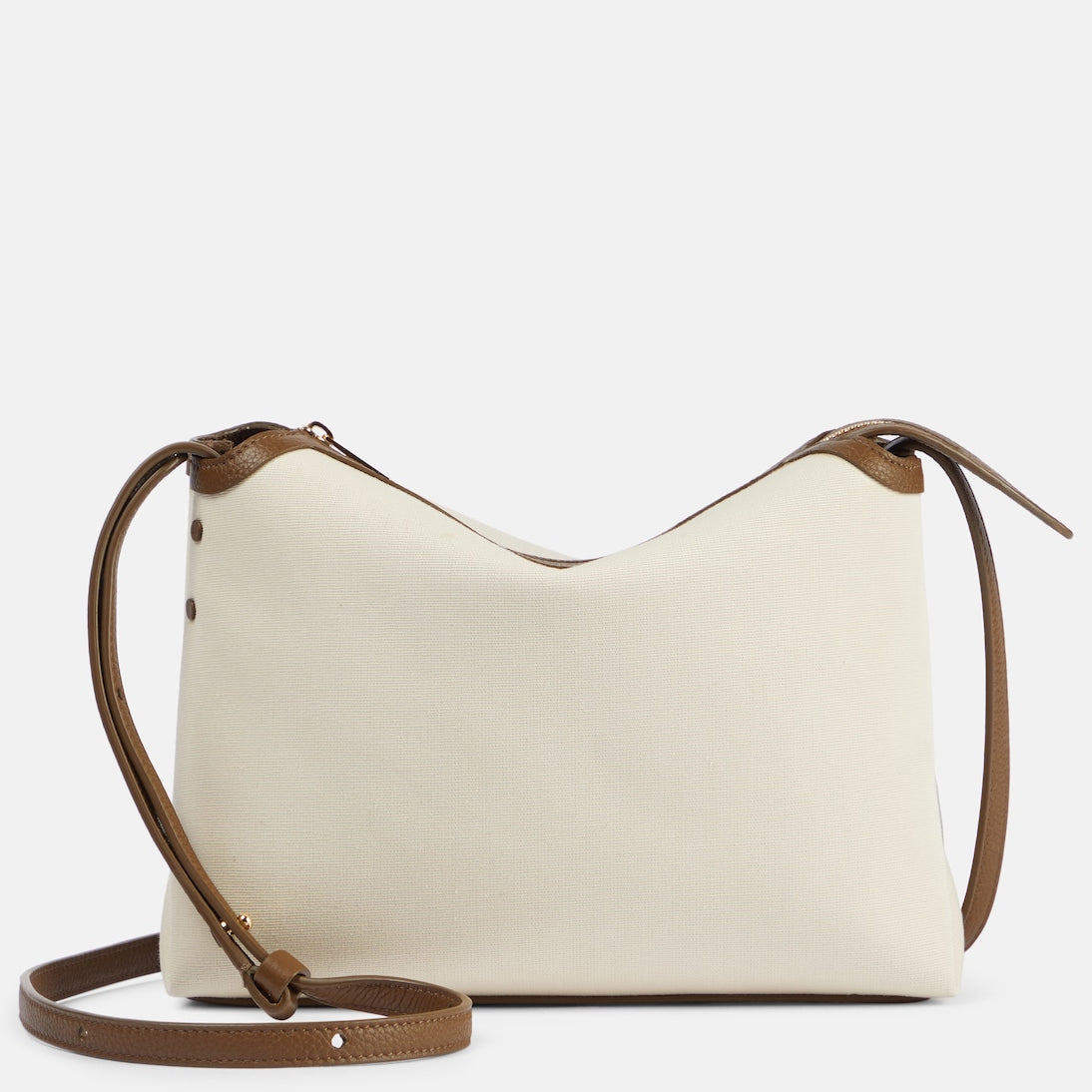 Khaite - Lina leather-trimmed canvas crossbody bag