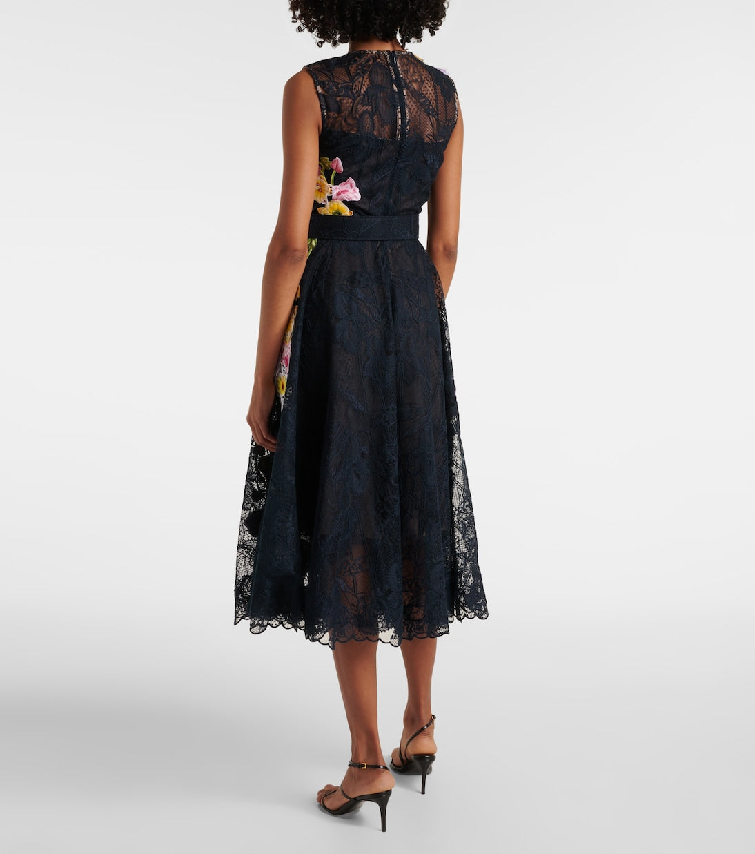 Oscar de la Renta - Orchid embroidered lace cocktail dress