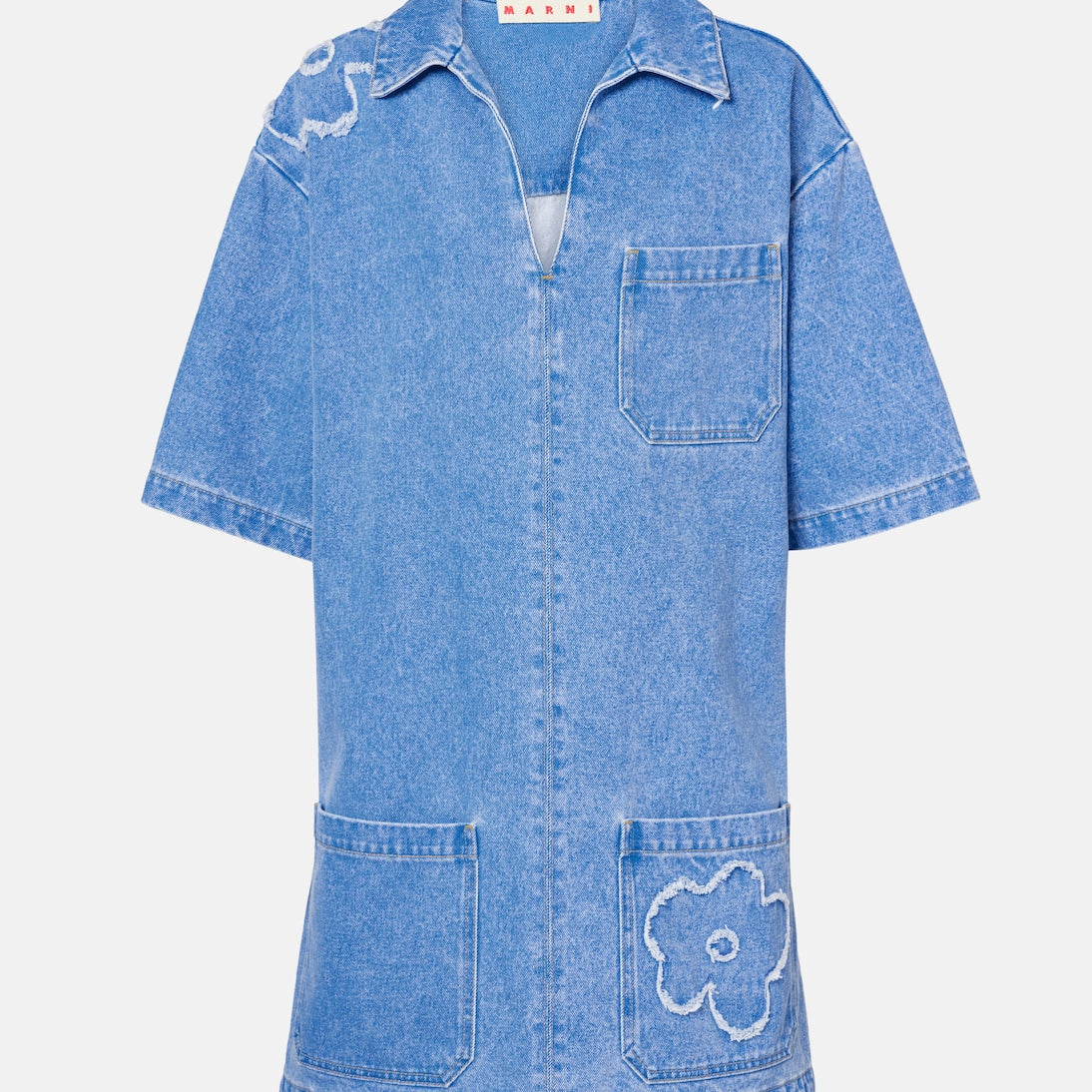 Marni - Patch-appliqué denim minidress