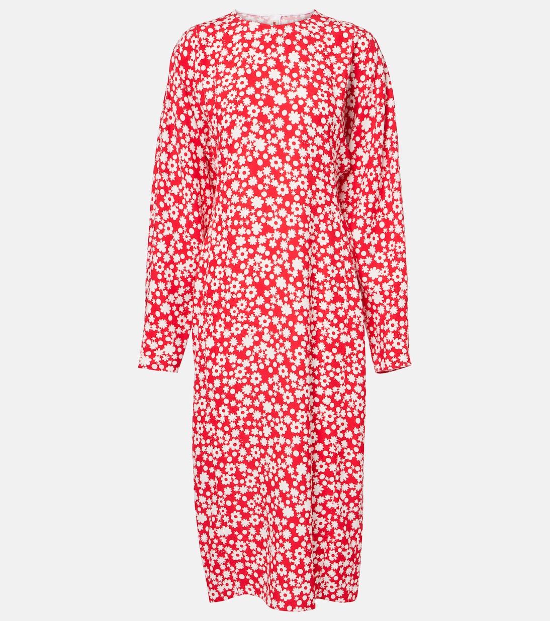 Marni - Floral enver satin midi dress