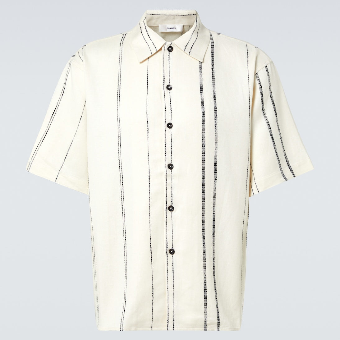 Commas - Striped linen and cotton shirt
