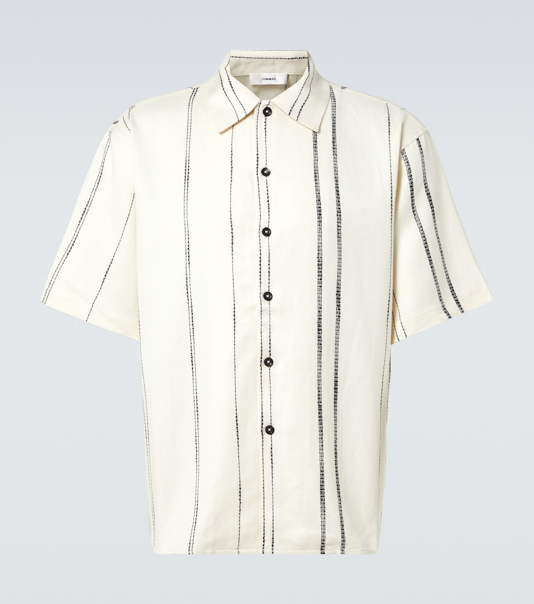 Commas - Striped linen and cotton shirt