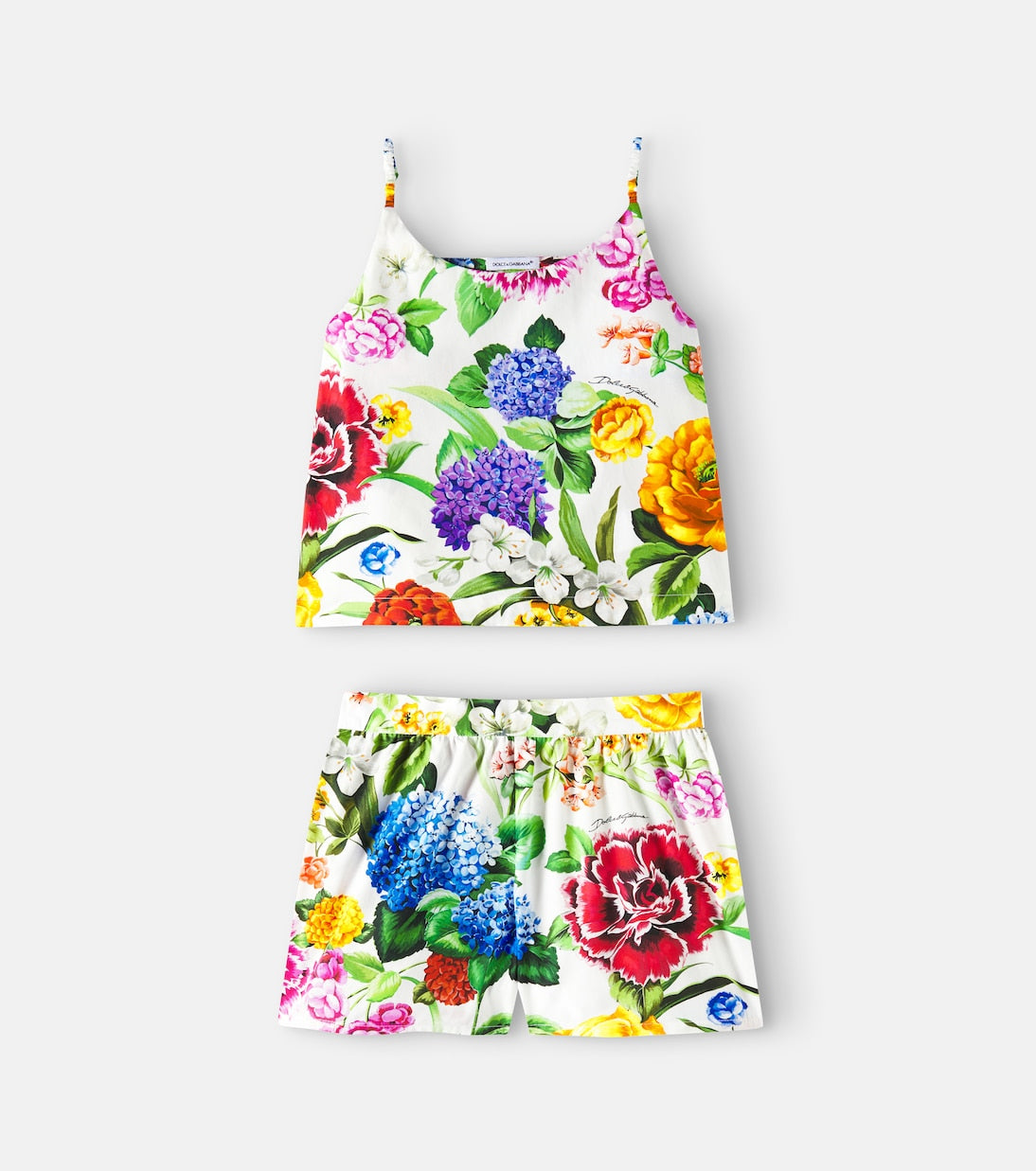 Dolce&Gabbana Kids - Floral cotton shirt and shorts set
